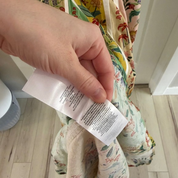 New Farm Rio Multicolor Delicate Floral Stripes Linen Maxi Dress Small Boho - Picture 6 of 7